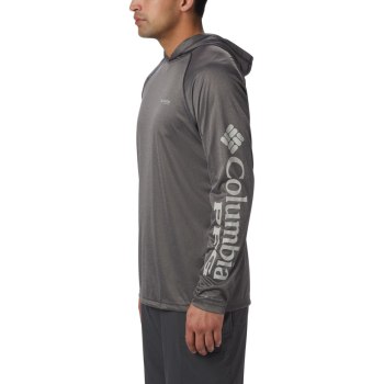 Columbia PFG Terminal Tackle Heather, Sudaderas Con Capucha Grises Para Hombre | 593167-FDM